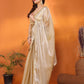 Rajwada Beige Georgette Lace Work Saree For Women