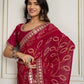 Rajwada Dark Pink Georgette Printed Saree For Women