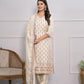 Rajwada Off White Silk Blend Embroidered Stitched Kurta Set For Women