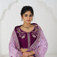 Rajwada Lavender Viscose Silk Embroidered Saree For Women