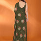 Rajwada Olive Green Silk Blend Floral Print Saree For Women