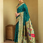 Rajwada Deep Teal Green Silk Blend Woven Pithani Saree For Women