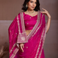 Rajwada Pink Chiffon Embroidered Saree For Women