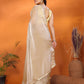 Rajwada Beige Georgette Lace Work Saree For Women
