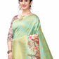 Rajwada Sea Green Silk Blend Floral Printed Saree For Women