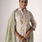 Rajwada White Art Silk Designer Embroidered Semi-Stitched Kurta Set For Women