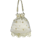 Rajwada White Jute Embellished Potli For Women