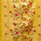 Rajwada Mustard Yellow Silk Blend Solid Saree For Women
