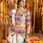 Rajwada Multicolor Viscose Cotton Embroidered Semi-Stitched lehenga With Stunning Tassels And Embroidered Waist Belt For Women