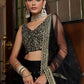 Rajwada Black Georgette Embroidered Semi-Stitched Lehenga For Women