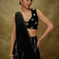 Rajwada Black Georgette Embellished Semi-Stitched Lehenga For Women