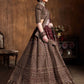 Rajwada Maroon Silk Blend Embroidered Semi-Stitched lehenga For Women