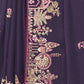 Rajwada Dark Purple Satin Embroidered Saree For Women