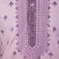 Rajwada Purple Viscose Silk Sequins Stitched Kurta For Men