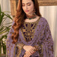 Rajwada Purple Georgette Embroidered Semi-Stitched Kurta Set For Women