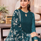 Rajwada Teal Georgette Embroidered Semi-Stitched Kurta Set For Women