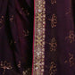 Rajwada Wine Embellished Georgette Saree With Unstitched Blouse For Women