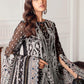 Rajwada Black Georgette White Embroidered Semi-Stitched Kurta Set For Women