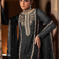 Rajwada Black Georgette Embroidered Semi-Stitched Kurta Set For Women