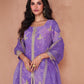 Rajwada Purple Georgette Embellished Stitched Kurta Set For Women