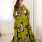 Rajwada Green Georgette Embroidered Semi-Stitched lehenga For Women