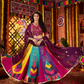 Rajwada Multicolor Silk Blend Printed Semi-Stitched Lehenga For Women