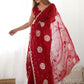 Rajwada Red Chiffon Embroidered Elegant Saree For Women