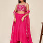 Rajwada Women Designer Pink Georgette Semi Stitched Lehenga With Unstitched Blouse