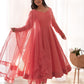 Rajwada Peach Georgette Embroidered Stitched Kurta Set For Women