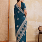 Rajwada Teal Georgette Printed Saree For Women