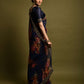 Rajwada Blue Georgette Embroidered Printed Saree For Women