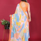 Rajwada Orange Silk Blend Printed Saree For Women