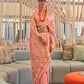 Rajwada Pink Silk Blend Woven Saree With Unstitched Blouse for Women
