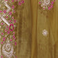 Rajwada Mustard Embroidered Silk Blend Saree With Unstitched Blouse For Women