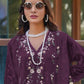Rajwada Wine Georgette Embellished Semi-Stitched Kurta Set For Women