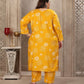 Rajwada Mustard Rayon Printed Kurta Set For Women