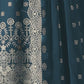 Rajwada Teal Blue Georgette Embroidered Semi Stitched Kurta Set For Women