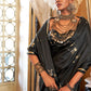 Rajwada Black Silk Blend Woven Saree With Unstitched Blouse For Women