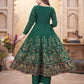 Rajwada Dark Green Silk Blend Printed Stitched Kurta Set For Women