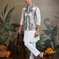 Rajwada White Viscose Silk Embroidered Stitched Kurta For Men