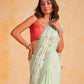 Rajwada Off White Georgette Embroidered Saree With Unstitched Blouse For Women