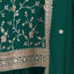 Rajwada Green Silk Blend Embroidered Semi-Stitched Kurta Set For Women