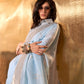 Rajwada Blue Linen Woven Saree With Unstitched Blouse For Women