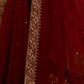Rajwada Maroon Embroidered Georgette Saree With Unstitched Blouse For Women
