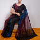 Rajwada Multicolor Embellished Georgette Saree With Unstitched Blouse For Women