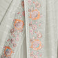 Rajwada White Embroidered Georgette Saree With Unstitched Blouse For Women