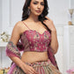 Rajwada Multicolor Soft Net Embellished Semi-Stitched Lehenga With Unstitched Blouse For Women