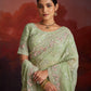 Rajwada Green Organza Embroidered Saree For Women