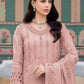 Rajwada Peach Georgette  Embroidered Semi-Stitched Kurta Set For Women