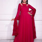 Rajwada Red Georgette Beads Stitched Gown For women
